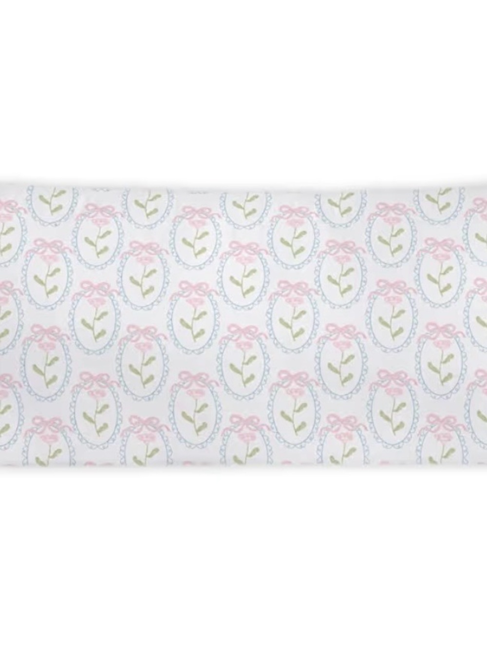 Floral Oval Bow Print Pink, Blue, Green Body pillow Cover